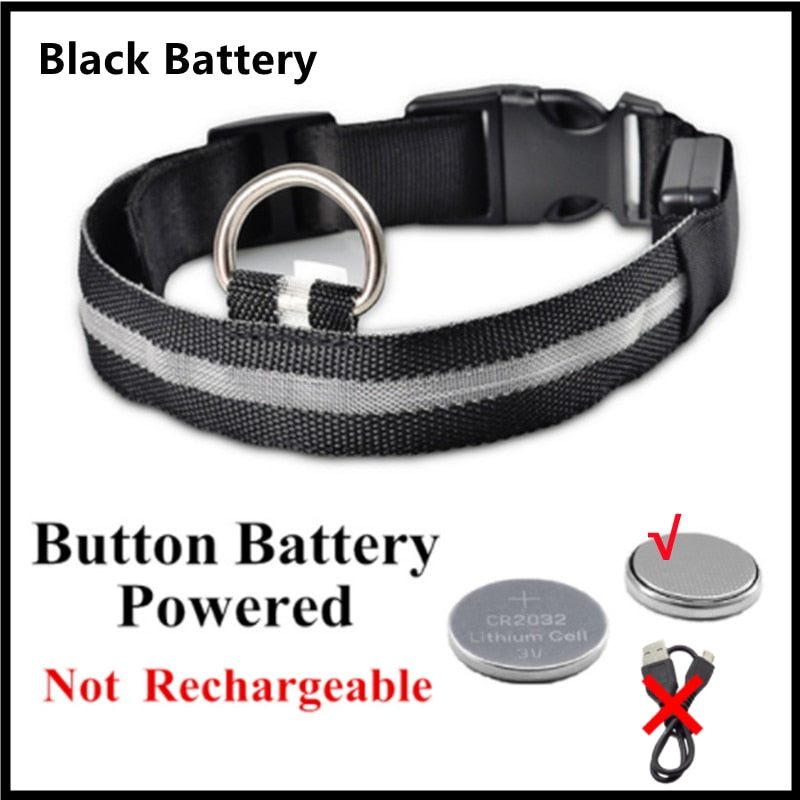 LED leuchtende Hundehalsband, Einstellbare blinkende Wiederaufladbare Leuchthalsband, Nacht Anti-Verlorene Hund Licht Geschirr für kleine Hunde