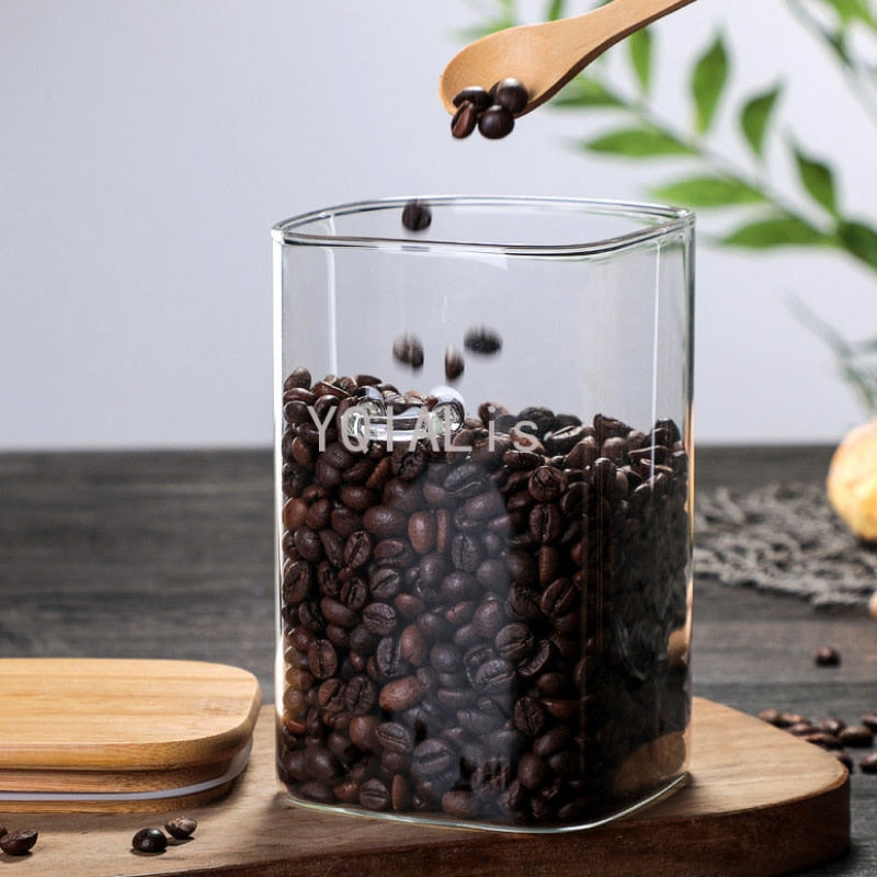 800–1200 ml versiegeltes Glas, Vorratsbehälter für Gewürz, Teebox oder Kaffeebohnen