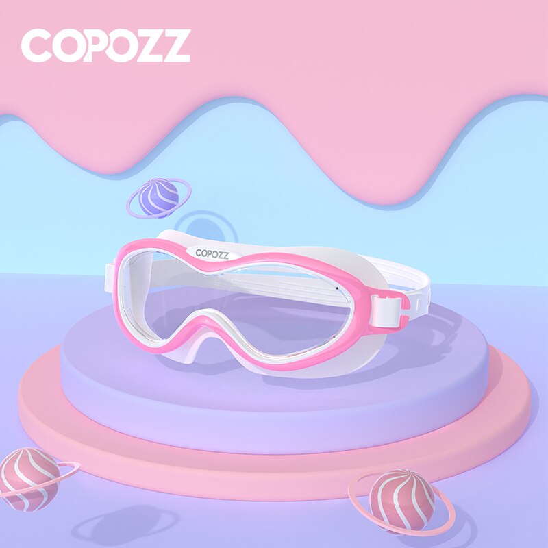 Kinder-Schwimmbrille, Anti-Beschlag, wasserdicht, für Kinder und Jugendliche, großer Rahmen, Schwimmbrille für Jungen und Mädchen, einteilige Schwimmbrille