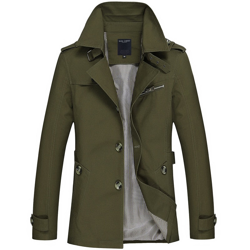 Herren Business Jacke, Lange Baumwolle Windjacke