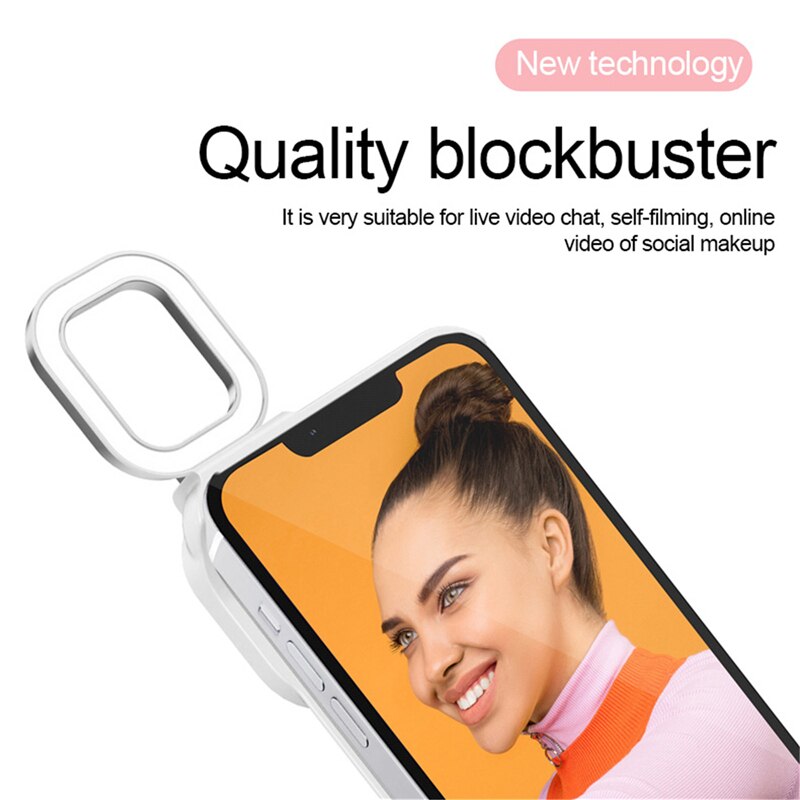 Selfie Beauty Ring Flash Phone Case für iPhone 12 Pro Max, 11, Hüllen mit LED, Selfie Light Portable Protective Back Cover