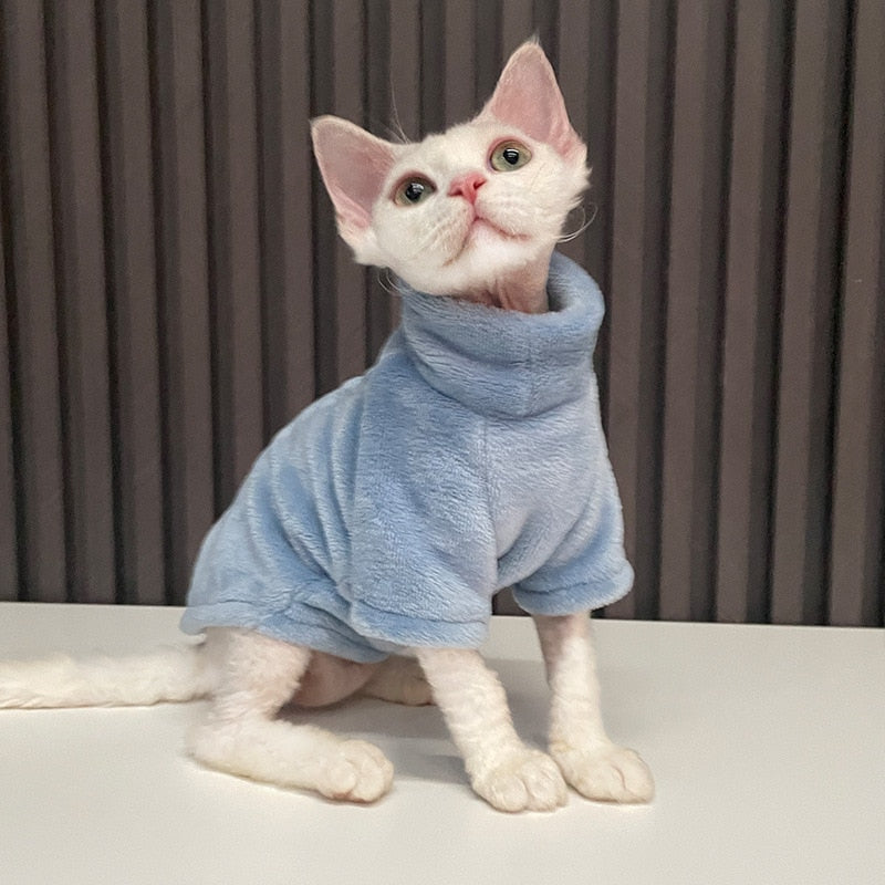 2022 Neue Haarlose Katze Pullover Winter Mode Verdickung Warme Sphynx Kleidung Zuhause Bequeme Winterhundekleidung für Kleine Hunde