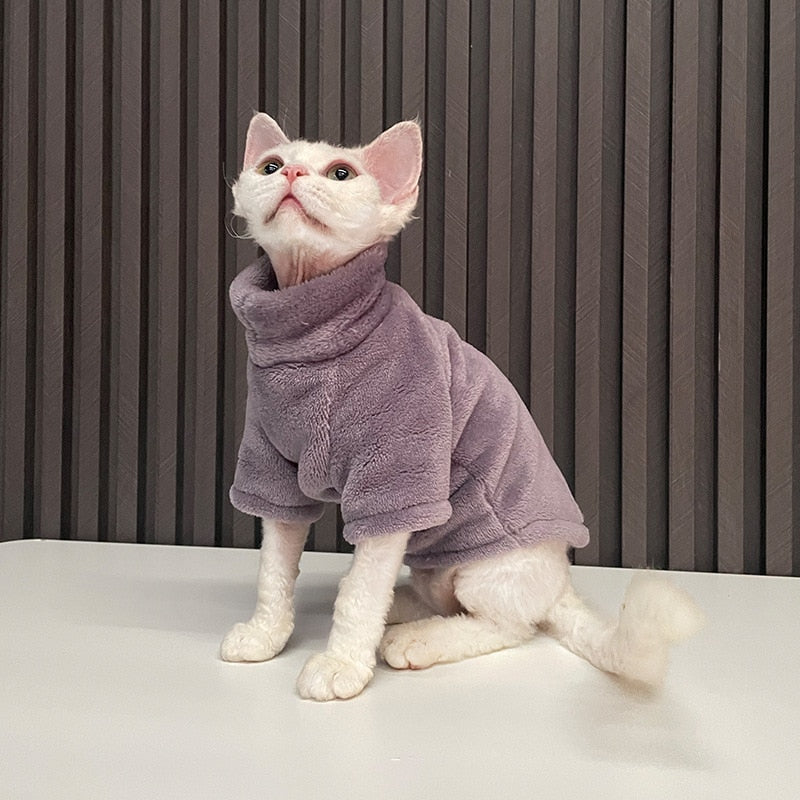 2022 Neue Haarlose Katze Pullover Winter Mode Verdickung Warme Sphynx Kleidung Zuhause Bequeme Winterhundekleidung für Kleine Hunde