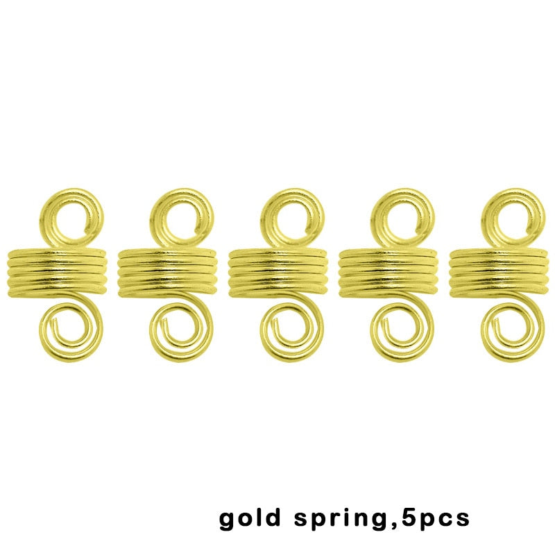 50Pcs/lot Mix Color Charms Hair Braid Dread Dreadlock Beads Clips Cuffs Rings Jewelry Dreadlock Clasps Accessories Hair Rings