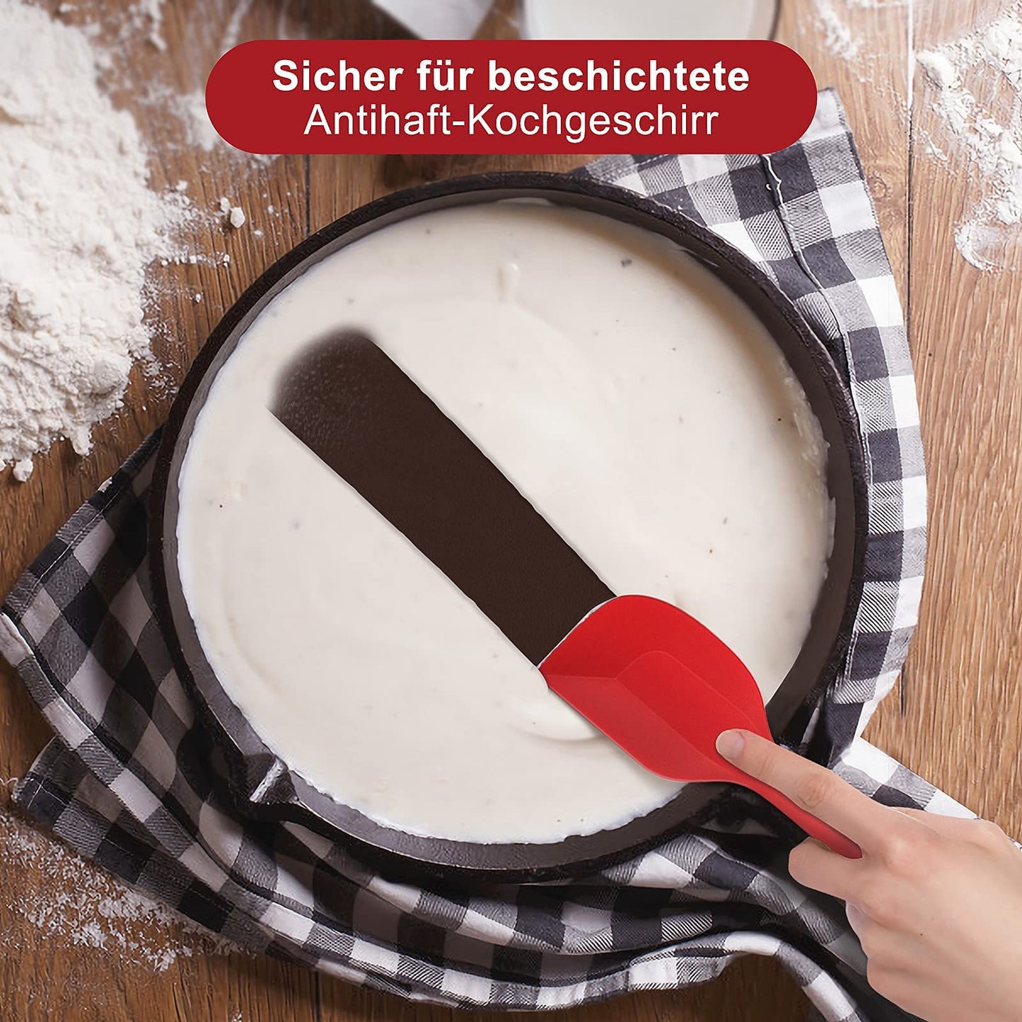 Antihaft-Silikon-Spachtel, Walfos 5 Teile/Set Hitzebeständige Silikon-Spachtel