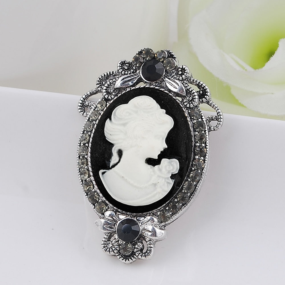 Charm Brosche Europäischen und Amerikanischen Vintagekunst-Schmuck einer Königin, Kopf weiblicher Schönheit Königin aus Zinklegierung