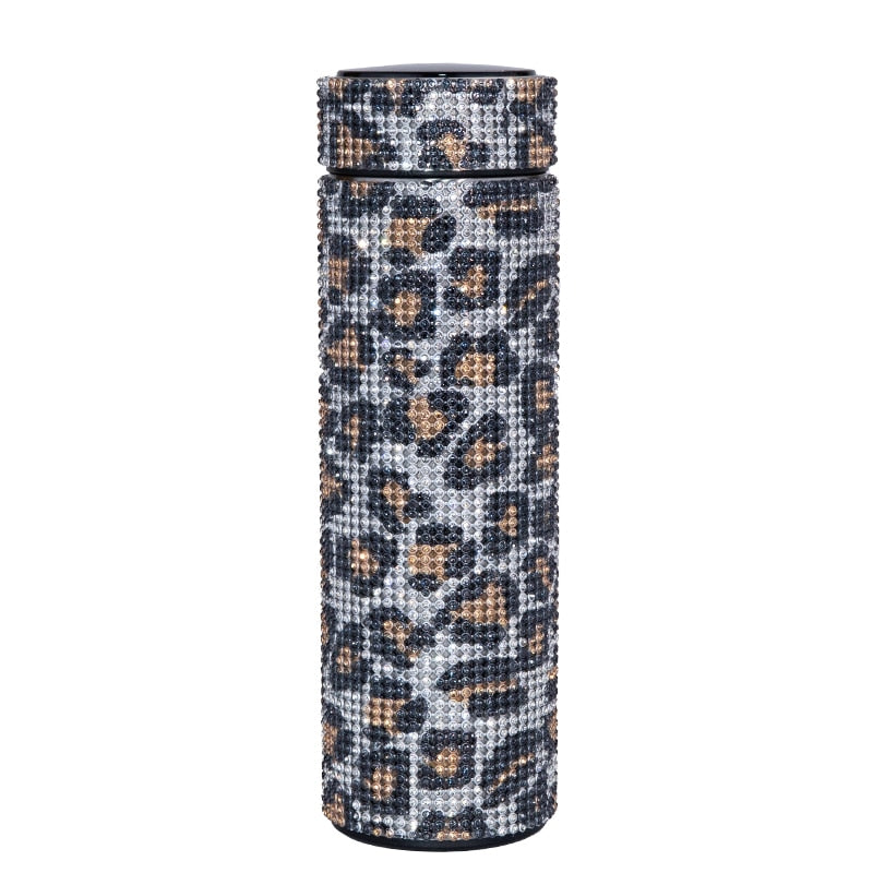 480 ml Smart Diamond Thermosflasche Temperaturanzeige Edelstahl Wasserflasche für Mädchen, Kaffeetasse Thermosbecher Erwachsenes Geschenk