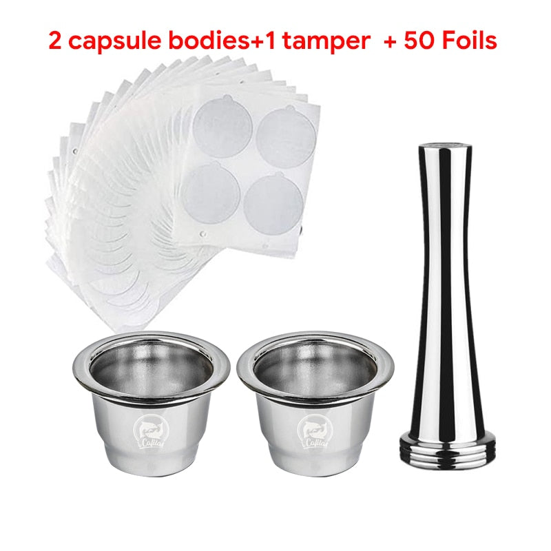 Wiederverwendbare Refill-Kapsel kapseln für Nespresso-Maschinen Espresso, hochwertige Edelstahl-Kapsel