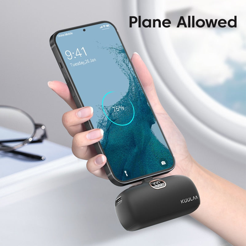 Mini tragbare Powerbank 5000mAh, PowerBank QC PD Schnelles Aufladen für iPhone 14, 13, 12