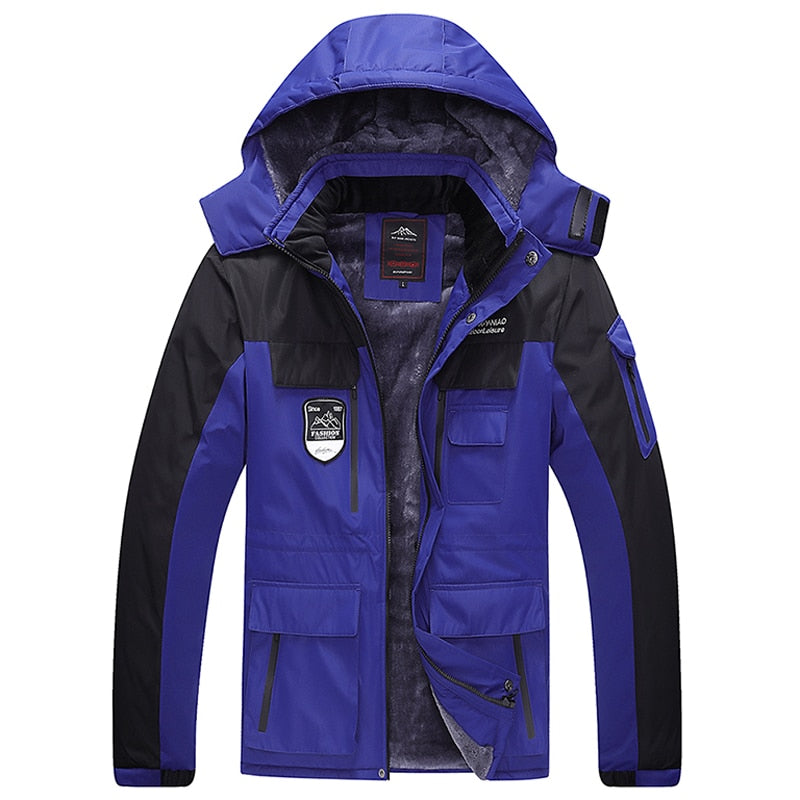 Winter Herren Fleece Jacke, Wasserdichte dicke warme große Größe 7XL 8XL