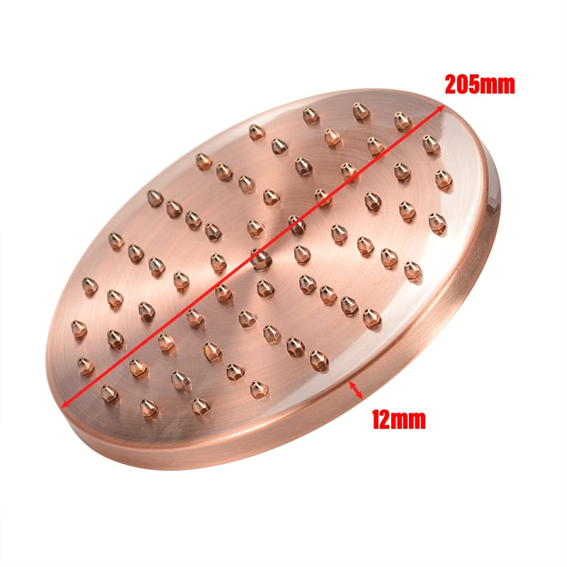 20,3 cm runder Vintage-Retro-Badezimmer-Regenduschkopf, Antik-Rot-Kupfer-Schlauch, Top-Duschsprüher