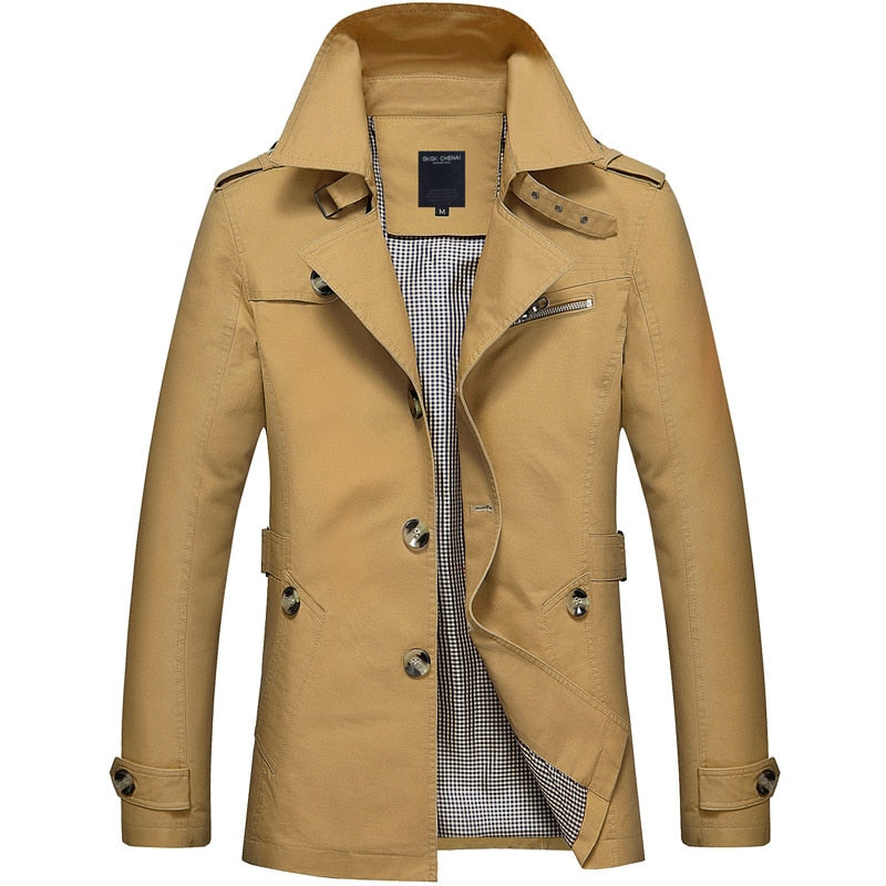 Herren Business Jacke, Lange Baumwolle Windjacke
