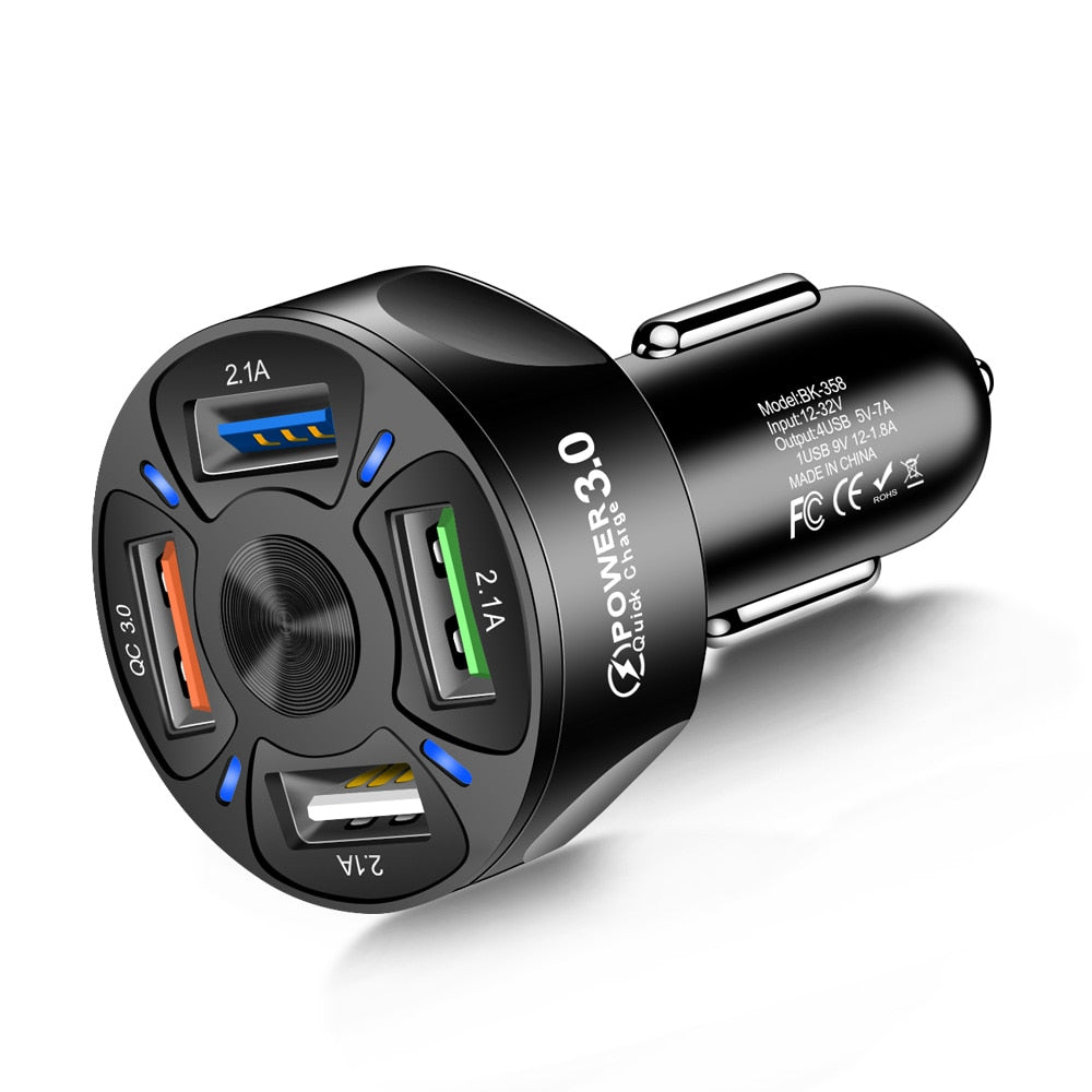 Schnelllade-Auto-Ladegerät Dual USB, KFZ Zigarettenanzünder USB Schnellladung