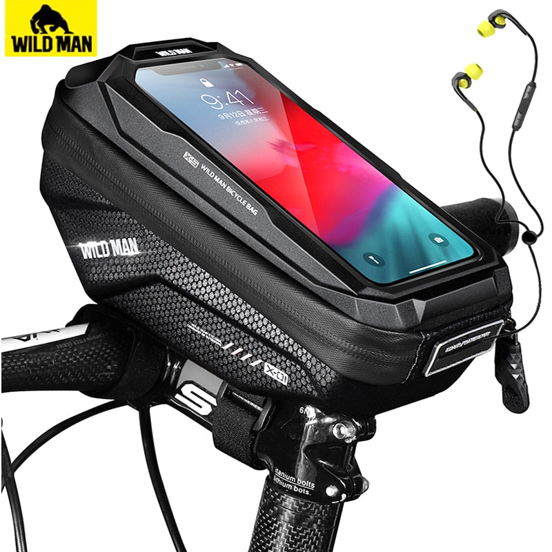 Radfahren Lenkertasche, Regenfeste 6,7 Zoll Fahrradtasche mit Touchscreen