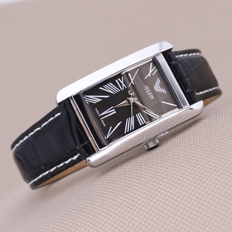 Klassische Frauen & Männer Luxus Armbanduhr aus Leder