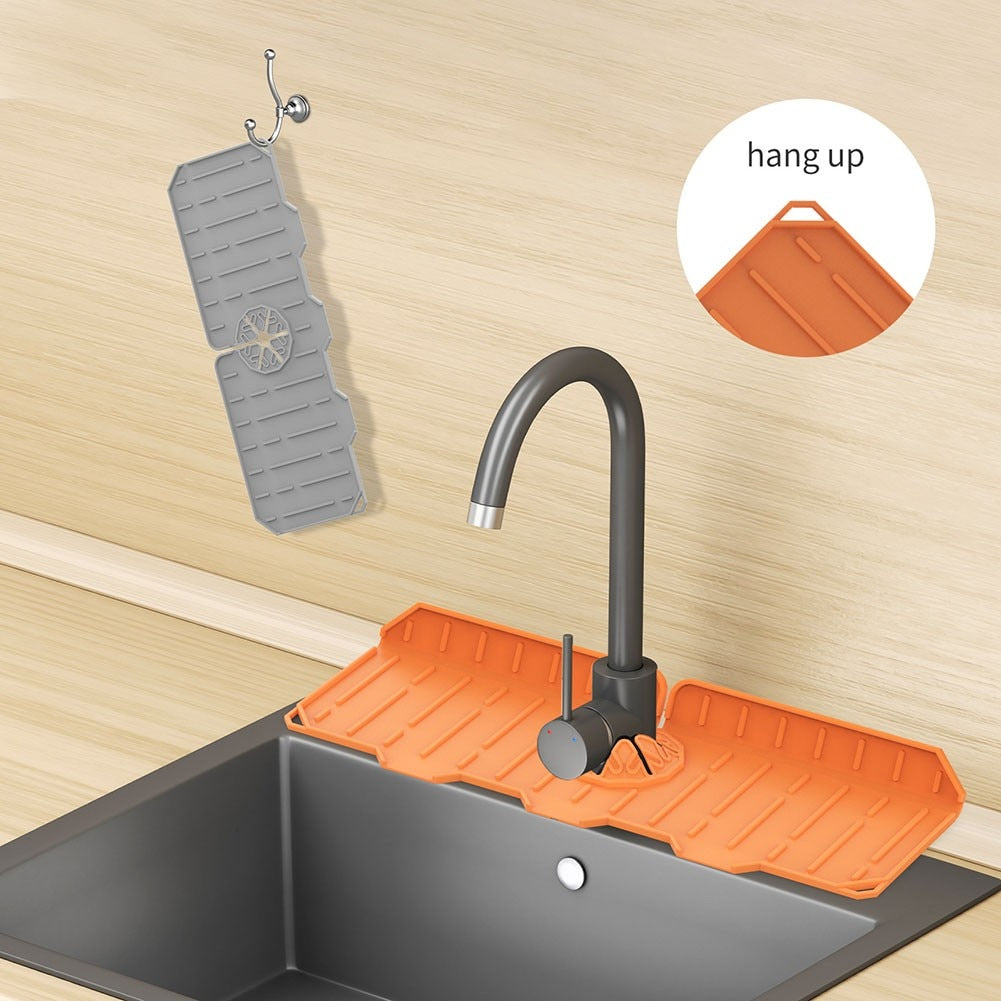 Silikon-Küchenarmatur-Matte für Spüle, faltbare Spülmatte, Wasserhahn, Spritzfänger, Badezimmer-Arbeitsplatten-Schutzmatte