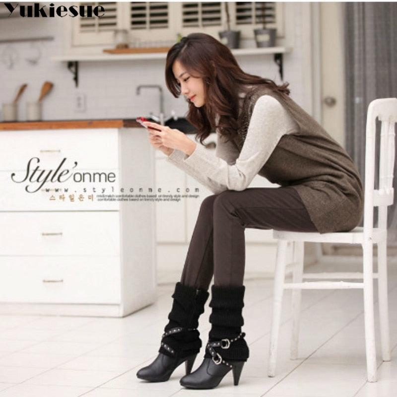 Damenkleidung S-4XL, Bleistift Hosen Hohe Taille, Dünne Dicke Samt Warme Winter Leggings