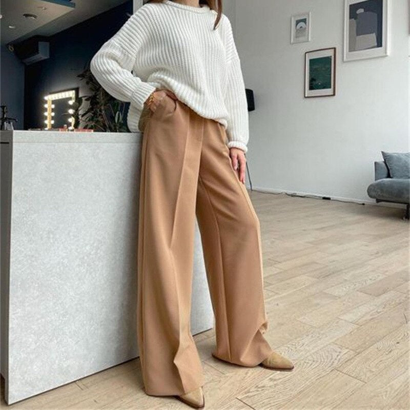 Blaue beiläufige hohe Taillen für Damen, Weiselose Ganzkörper Damen-Hosen
