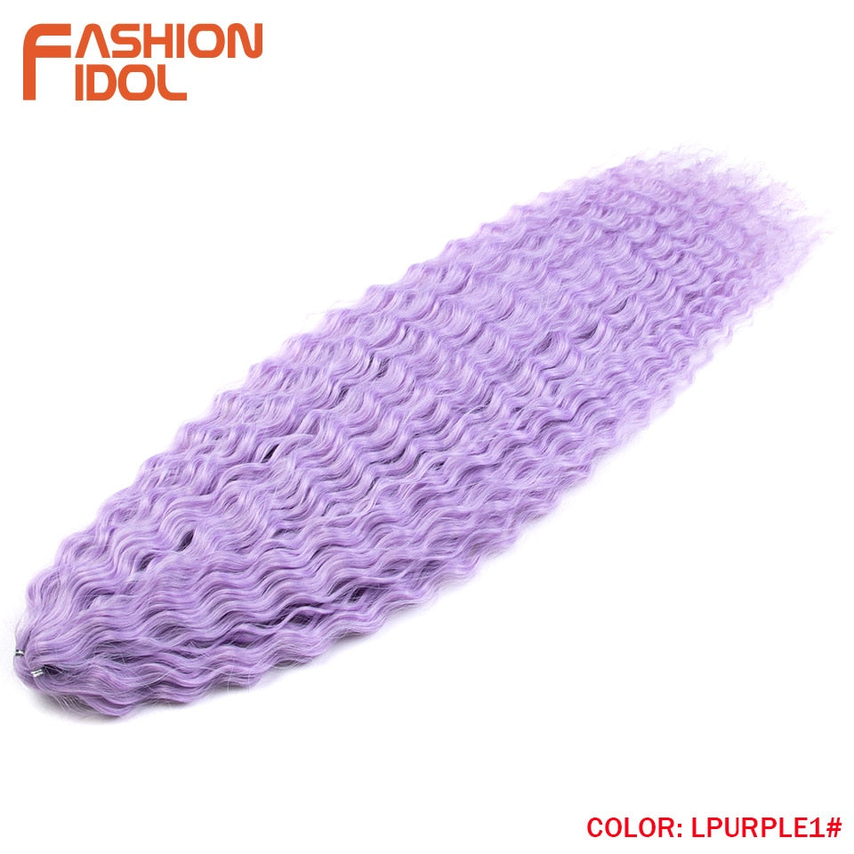 Ariel Curl Hair Wasserwelle Twist Crochet Hair Synthetic Braid Hair Ombre Blonde Pink 22 Inch Deep Wave Braiding Hair Extension