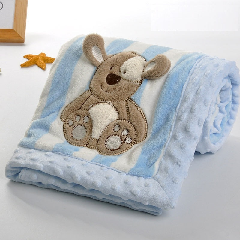 Babydecken Neugeborenes Doppelstöckige Warme Flanelldecke