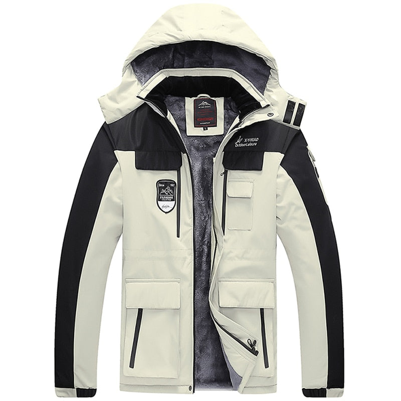 Winter Herren Fleece Jacke, Wasserdichte dicke warme große Größe 7XL 8XL