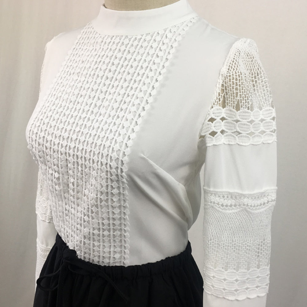 Casual Damen langarm Chiffon-Bluse