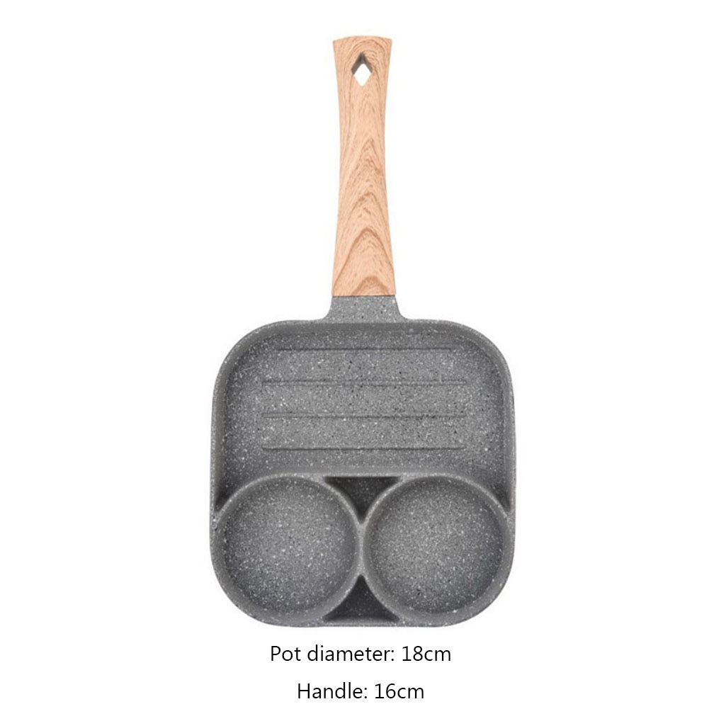 Vier-Loch-Bratpfanne, Verdickte Omelett-Pfanne, Antihaft-Ei-Pfannkuchen-Steak-Pfanne
