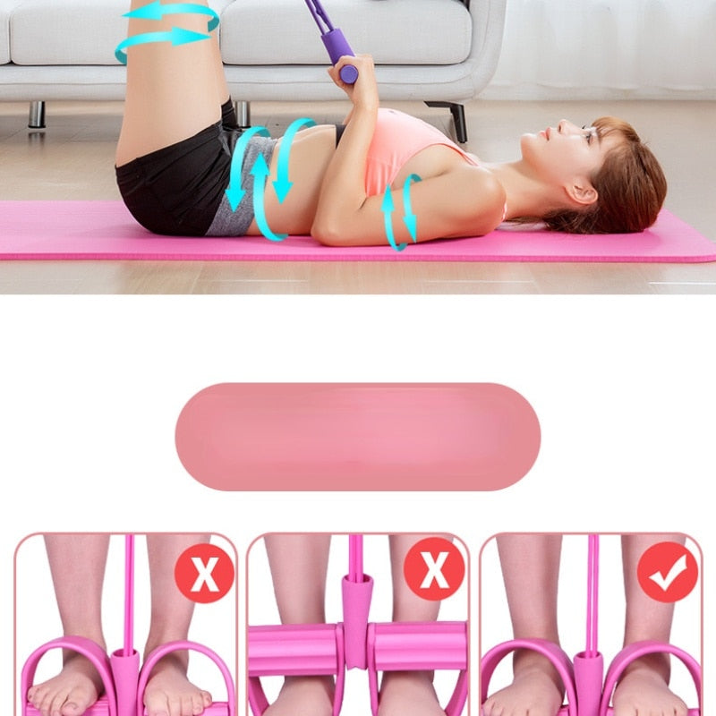 4 widerstandsfähige elastische Zugseile, Exerciser Rower Belly, Resistance Band Home Gym Sport Training Elastic Bands
