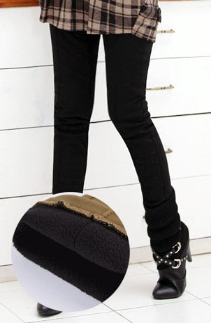 Damenkleidung S-4XL, Bleistift Hosen Hohe Taille, Dünne Dicke Samt Warme Winter Leggings