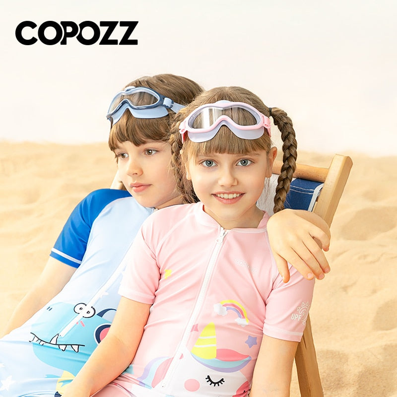Kinder-Schwimmbrille, Anti-Beschlag, wasserdicht, für Kinder und Jugendliche, großer Rahmen, Schwimmbrille für Jungen und Mädchen, einteilige Schwimmbrille