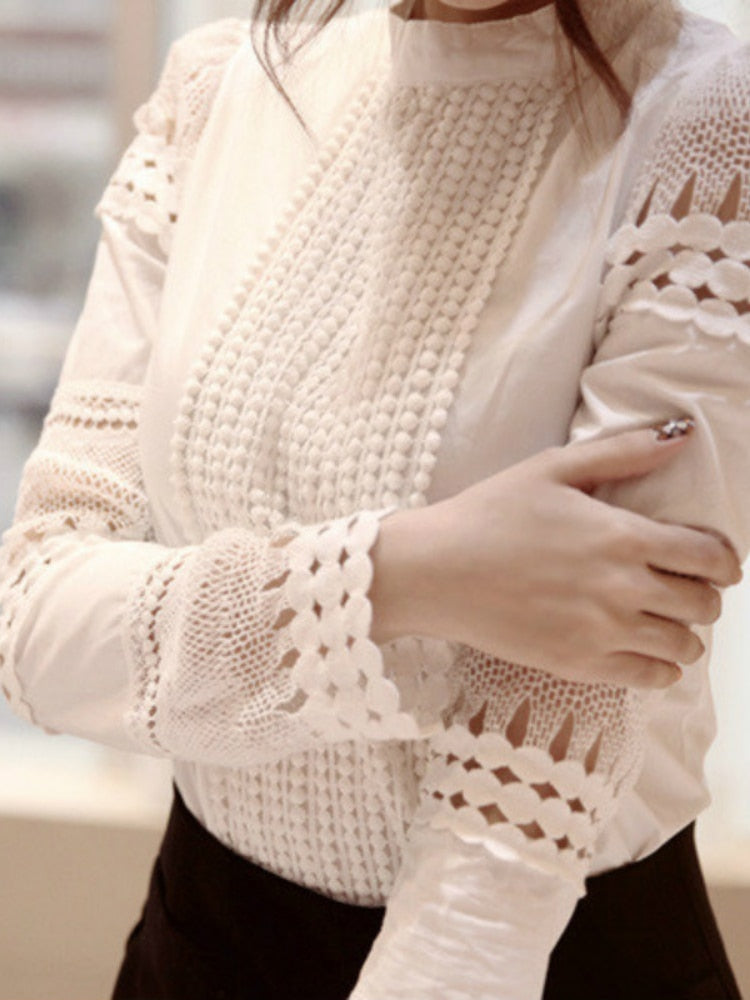 Casual Damen langarm Chiffon-Bluse