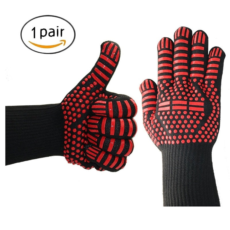 2 Stück Küche Hitzebeständige Handschuhe, Ofenhandschuhe Silikonhandschuhe