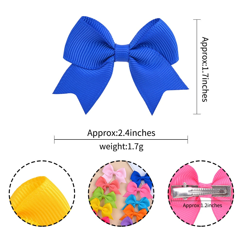 10Pcs/Set neue solide Band Bowknot Haarspangen für Baby Mädchen, handgemachte niedliche HaarnadelsBögen