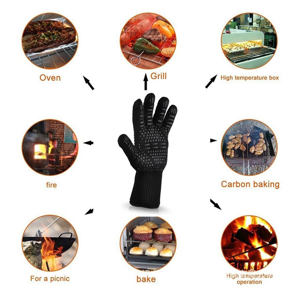 2 Stück Küche Hitzebeständige Handschuhe, Ofenhandschuhe Silikonhandschuhe