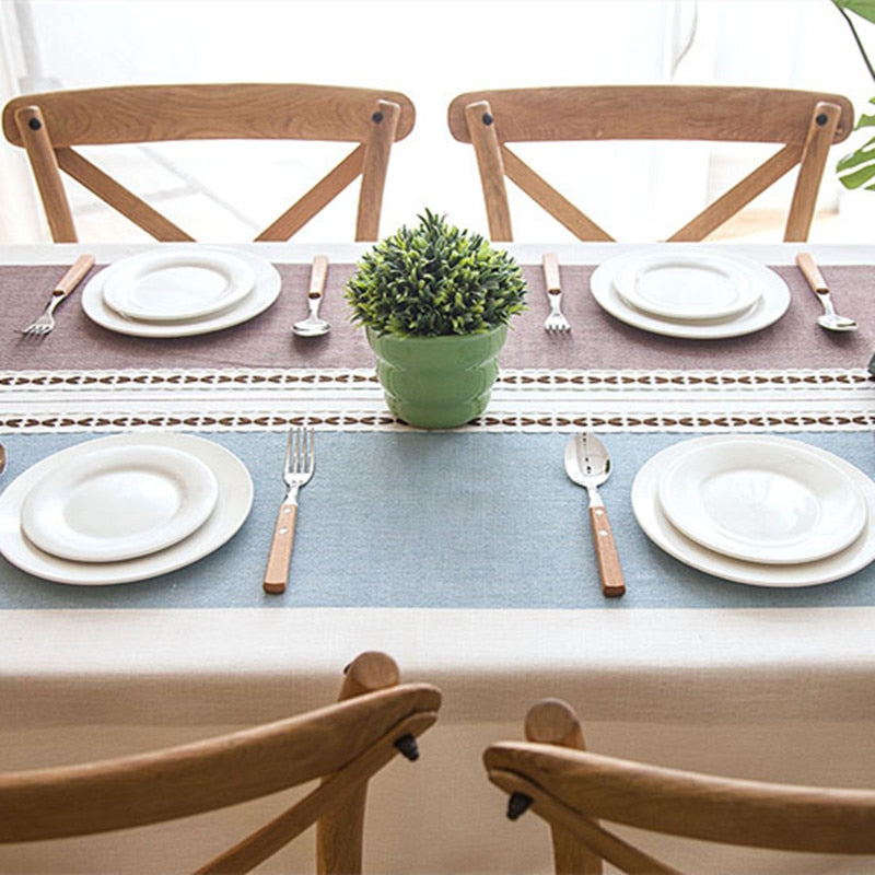 Karierte dekorative Leinentischdecke mit Quaste, wasserdicht, ölbeständig, dick, rechteckig, Hochzeit, Esstisch, Abdeckung, Teetischdecke