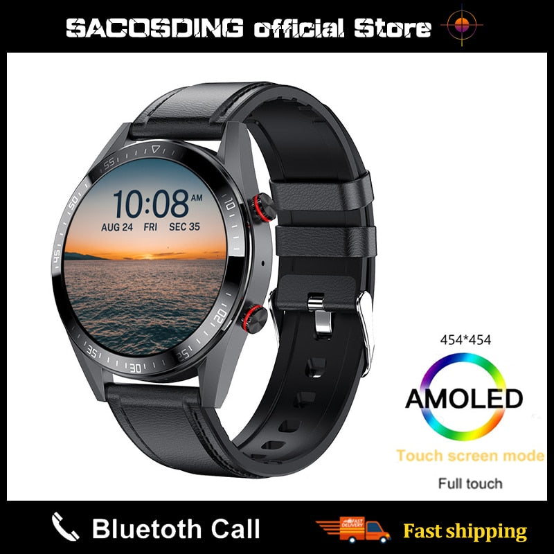 2022 neue 454 * 454-Bildschirm-Smartwatch zeigt immer die Uhrzeit an Bluetooth-Anruf, Lokale Musik-Smartwatch für Herren, Android-TWS-Kopfhörer