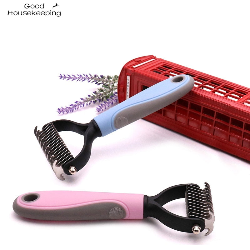 Haustiere Fell Knotenschneider Hund Grooming, Schuppenbildung Tools Haustier Haarentfernung, Kamm Bürste Doppelseitige Haustier Produkte