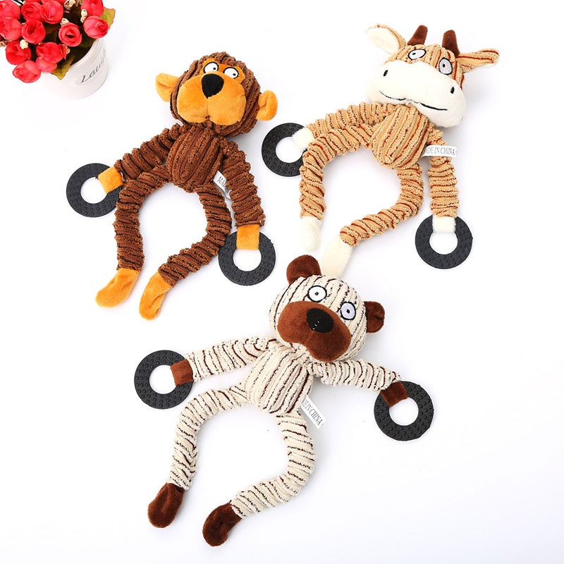Fun Pet Toy Eselform Cord Kauspielzeug für Hunde Welpen Quietscher quietschende Plüschknochen Backenzahn, Hundespielzeug, Haustiertraining & Hundezubehör