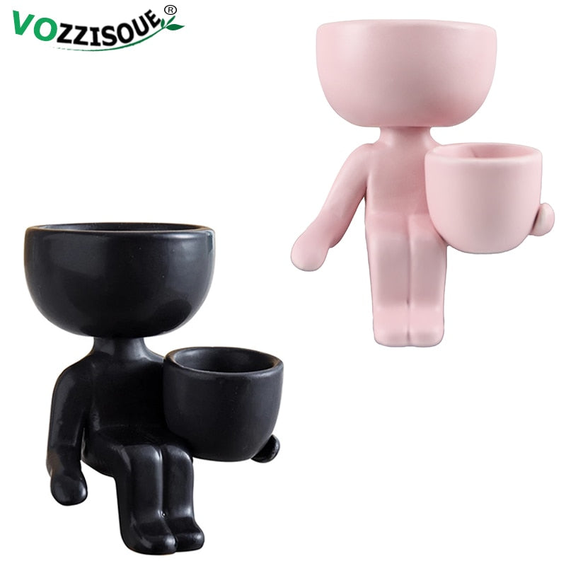 Personalisierter Keramik-Blumentopf, Handgefertigte Handwerkvase für Heimdekoration