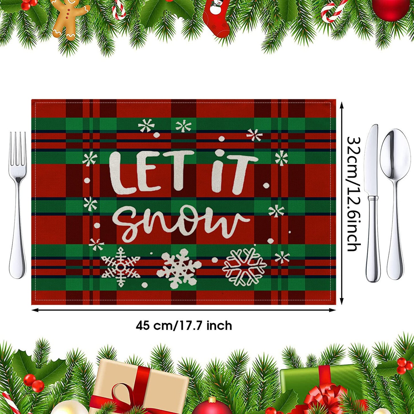 Weicher Baumwollstoff Tischsets für Esstisch, Tischsets Pflanzennahrung gedruckte Serviette für Zuhause, Küche, Restaurant