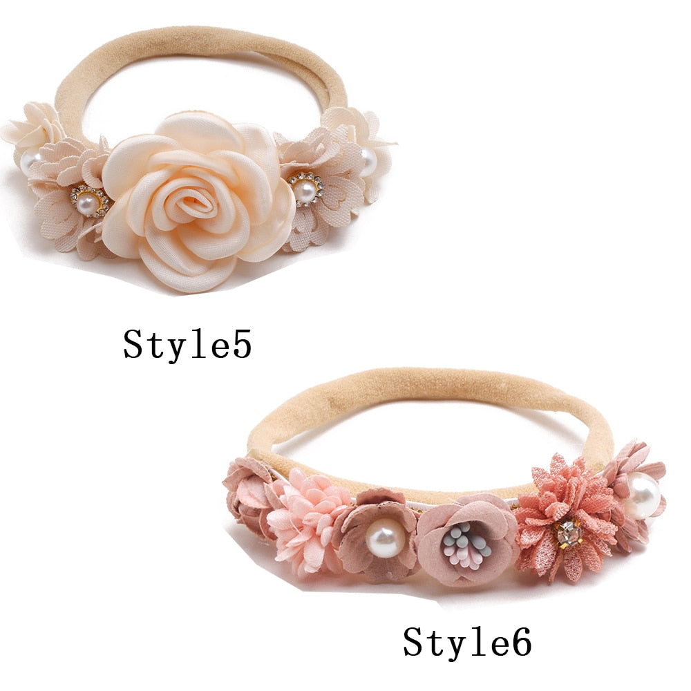 Baby Mädchen Stirnband Nettes Baby elastisches Haarband Neugeborenen Kopf Blume, Kleinkind Stirnband, Kopfbedeckung Kinder Zubehör