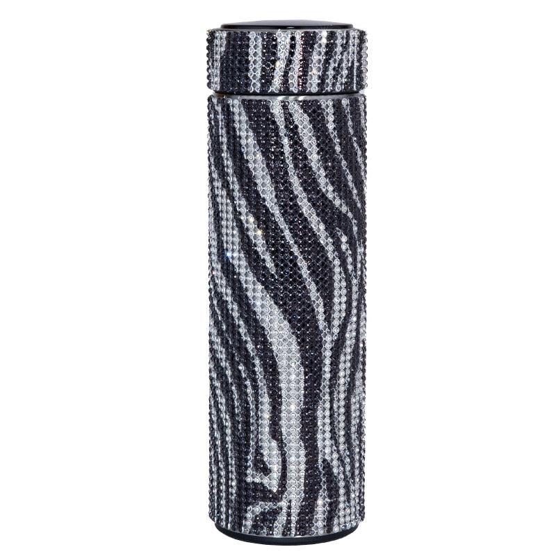 480 ml Smart Diamond Thermosflasche Temperaturanzeige Edelstahl Wasserflasche für Mädchen, Kaffeetasse Thermosbecher Erwachsenes Geschenk