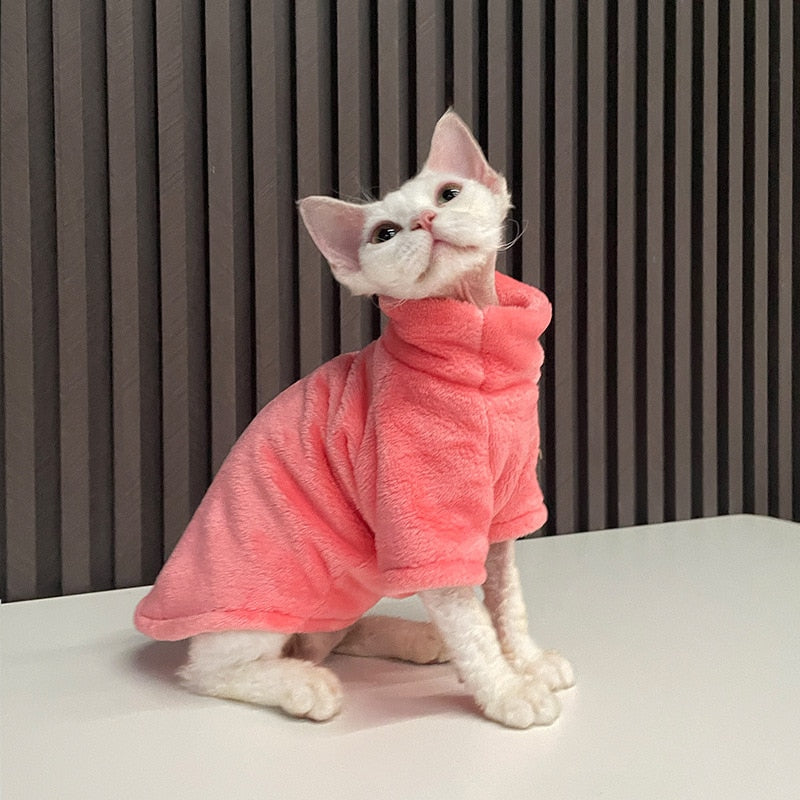 2022 Neue Haarlose Katze Pullover Winter Mode Verdickung Warme Sphynx Kleidung Zuhause Bequeme Winterhundekleidung für Kleine Hunde