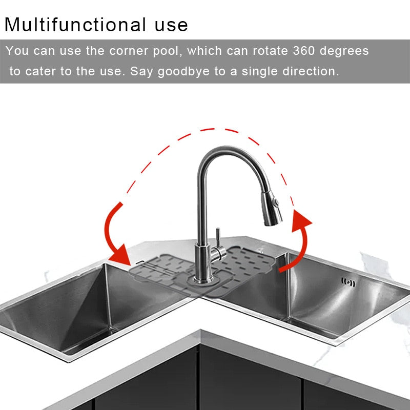 Küchen-Silikon-Wasserhahn-Matte, saugfähige Matte, Waschbecken-Spritzschutz, Ablaufkissen, doppelseitige Verwendung