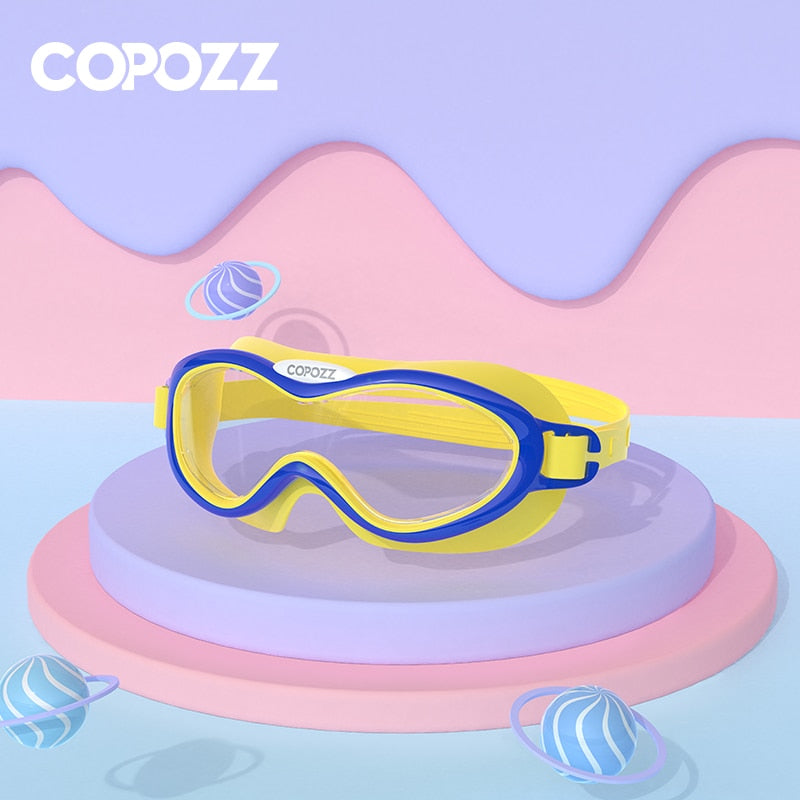 Kinder-Schwimmbrille, Anti-Beschlag, wasserdicht, für Kinder und Jugendliche, großer Rahmen, Schwimmbrille für Jungen und Mädchen, einteilige Schwimmbrille