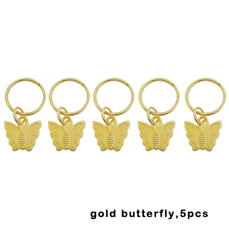 50Pcs/lot Mix Color Charms Hair Braid Dread Dreadlock Beads Clips Cuffs Rings Jewelry Dreadlock Clasps Accessories Hair Rings