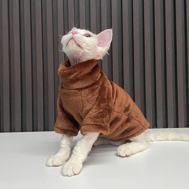 2022 Neue Haarlose Katze Pullover Winter Mode Verdickung Warme Sphynx Kleidung Zuhause Bequeme Winterhundekleidung für Kleine Hunde