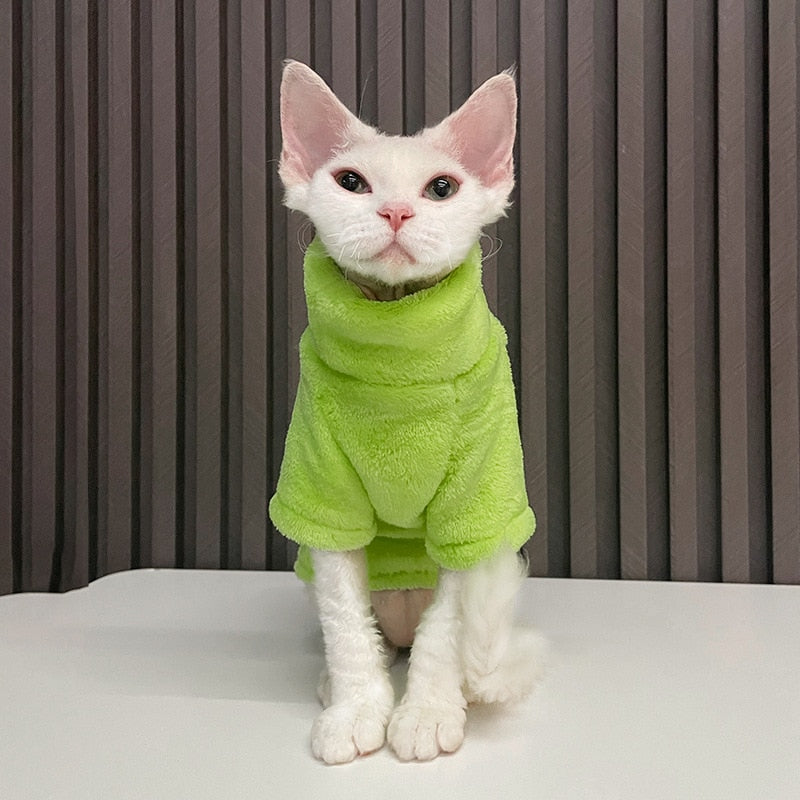 2022 Neue Haarlose Katze Pullover Winter Mode Verdickung Warme Sphynx Kleidung Zuhause Bequeme Winterhundekleidung für Kleine Hunde