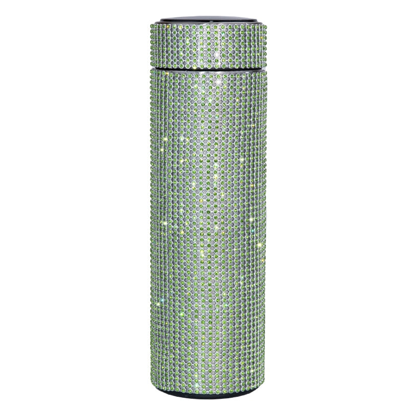 480 ml Smart Diamond Thermosflasche Temperaturanzeige Edelstahl Wasserflasche für Mädchen, Kaffeetasse Thermosbecher Erwachsenes Geschenk