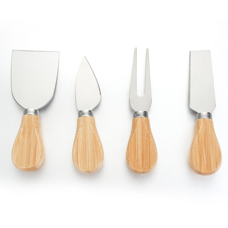 4 teile/satz Holzgriff Messer Sets, Eiche Bambus Käseschneider